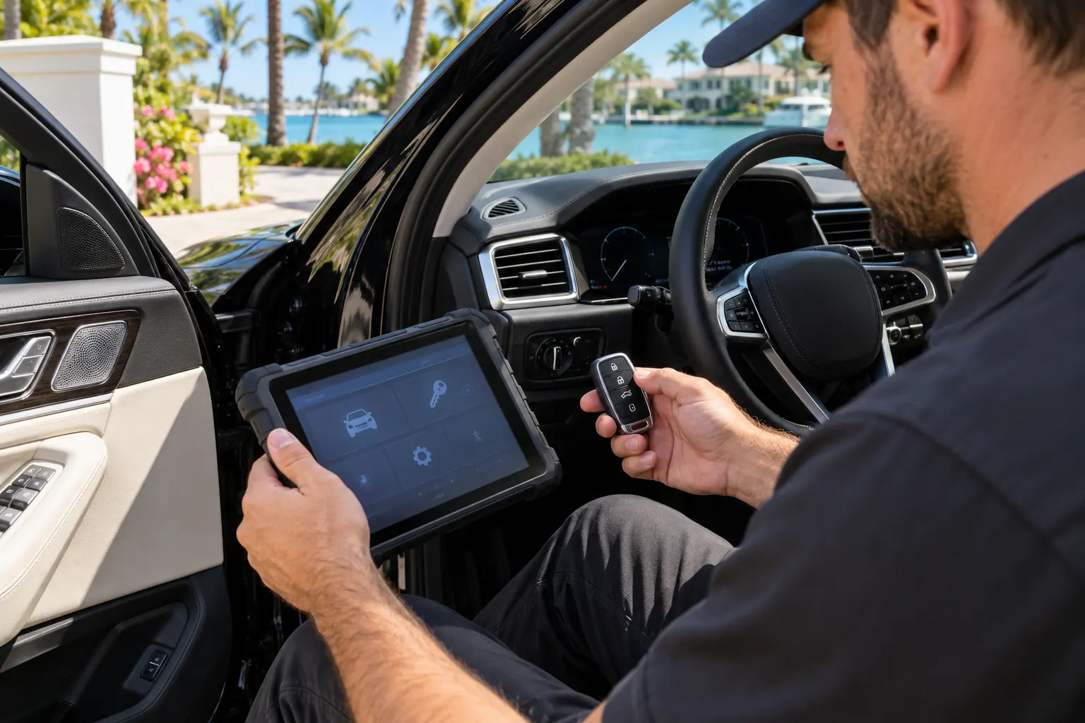 Car Key Programming - illustrative locksmith scene