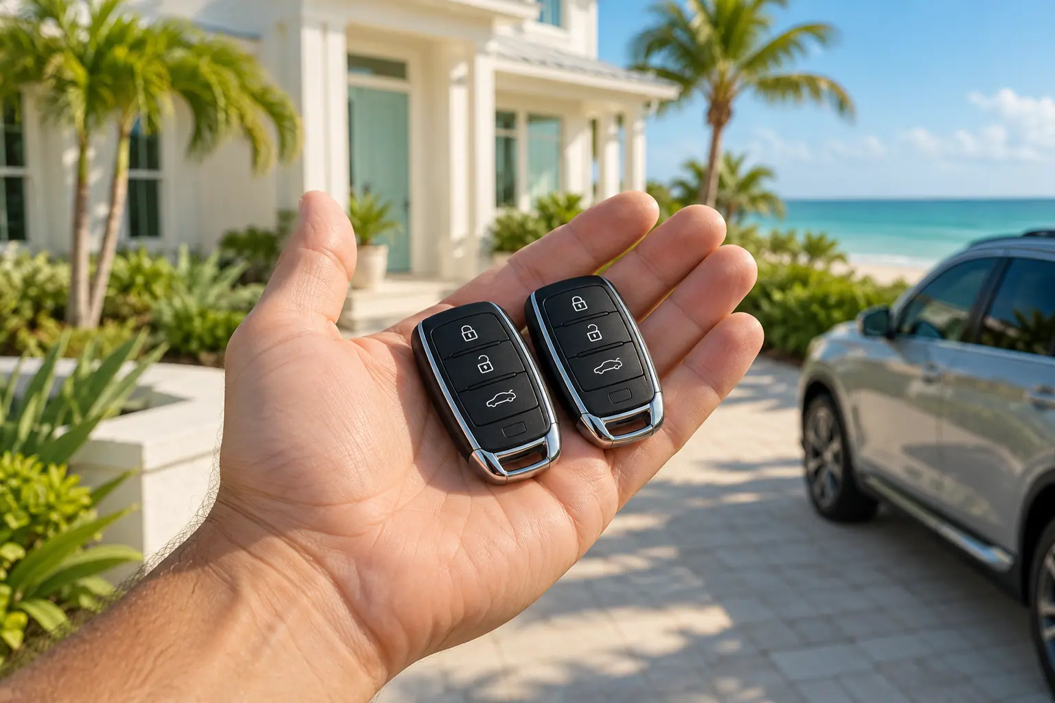 Car Key Replacement - illustrative locksmith scene